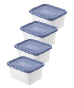 Rotho Domino Diepvriesdozen Etiket Decor 4x0.75L Horizon Blauw/Wit
