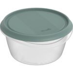 Rotho ELEMENTS Koelkast Bewaardoos Rond 0.7L Mistletoe Groen/Transparant