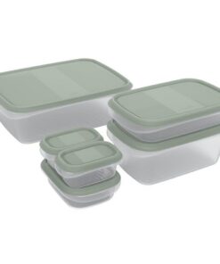 Rotho ELEMENTS Koelkast Bewaardoos Set 6-delig Mistletoe Groen/Transparant