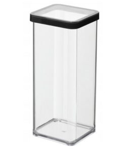 Rotho LOFT Bewaardoos 10x10x21 cm 1.5L Zwart/Transparant