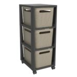 Rotho PINA Ladekastje met 3 Laden 77x36.6x29.6 cm Cappuccino/Antraciet