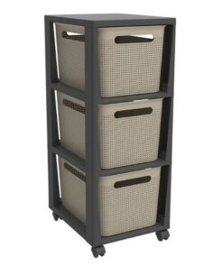 Rotho PINA Ladekastje met 3 Laden 77x36.6x29.6 cm Cappuccino/Antraciet