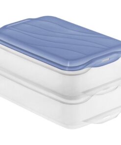 Rotho RONDO Vleeswarendoos 2x1.35L Horizon Blauw/Transparant