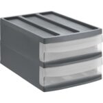 Rotho SYSTEMIX Design Ladekast met 2 Lades 39.5x25.5x20.3 cm Antraciet