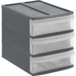 Rotho SYSTEMIX Design Ladekast met 3 Lades 26.5x19.2x23.3 cm Antraciet