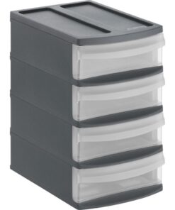 Rotho SYSTEMIX Design Ladekast met 4 Lades 19.6x14.1x23.3 cm Antraciet