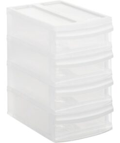 Rotho SYSTEMIX Design Ladekast met 4 Lades 19.6x14.1x23.3 cm Wit