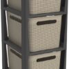 Rotho Tower Brisen Design ladekast 3x16L met Wielen Cappuccino