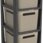 Rotho Tower Brisen Design ladekast 3x16L met Wielen Cappuccino