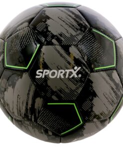 SportX Voetbal 22 cm 330-350 g Zwart/Grijs/Neon Groen