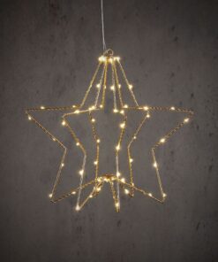 Ster Hangend 60 LEDs Warm Wit 32x30 cm Goud