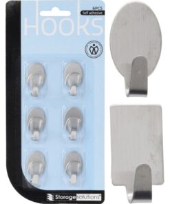 Storage Solutions RVS Haakjes 6 Stuks Assorti