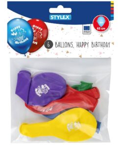 Stylex Happy Birthday Ballonnen 6 Stuks