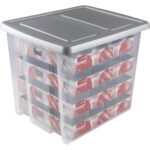 Sunware Nesta Kerstballen Opbergbox 45L 64 Ballen Zilver/Transparant