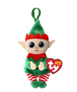TY Ty Beanie Boo's Clip Christmas Elf Green Belly 7cm