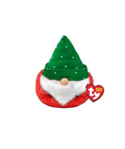 TY Ty Teeny Puffies Christmas Gnome Green Hat 10cm