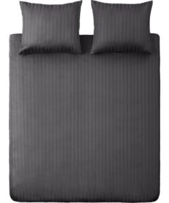 Ten Cate Katoen Satijnen Lits-Jumeaux Dekbedovertrek Streep 240x200/220 cm Antraciet