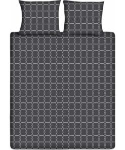 Ten Cate Katoenen Eenpersoons Dekbedovertrek 140x200/220 cm Graphic Antraciet