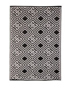 Tuintapijt 120x180 cm Zwart/Wit