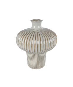 Vaas Jodie 31x31x35.5 cm Aardewerk/Wit/Bruin