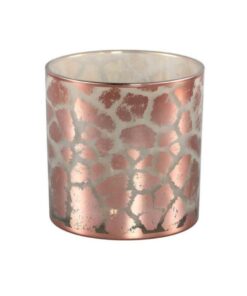 Windlicht Desiree Giraffeprint 15 cm Glas/Roze