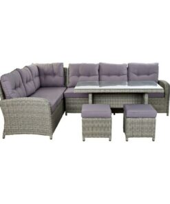 Bank en tafel set DKD Home Decor Buitenkant 267 x 204 x 90 cm (4 pcs)