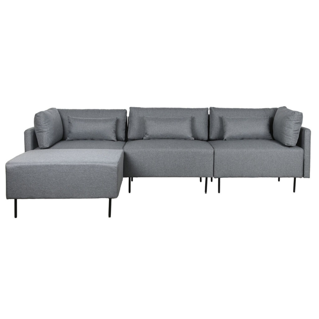Chaise Longue Sofa DKD Home Decor Grijs Metaal Modern 276 x 152,5 x 84 cm