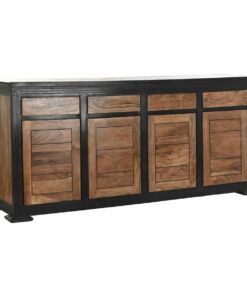 Dientafel DKD Home Decor Zwart Natuurlijk Acacia