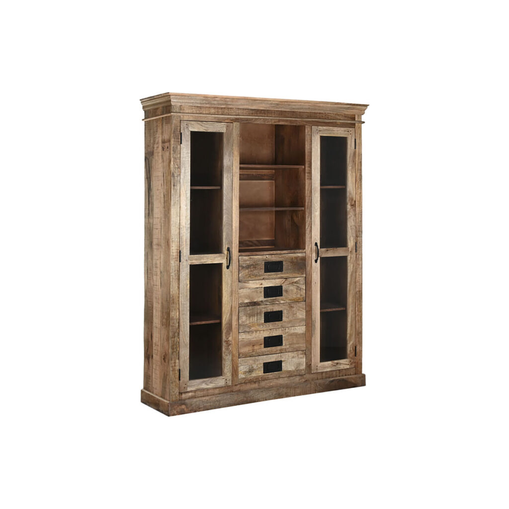 Display Standaard Home ESPRIT Bruin Kristal Mangohout 165 x 45 x 210 cm