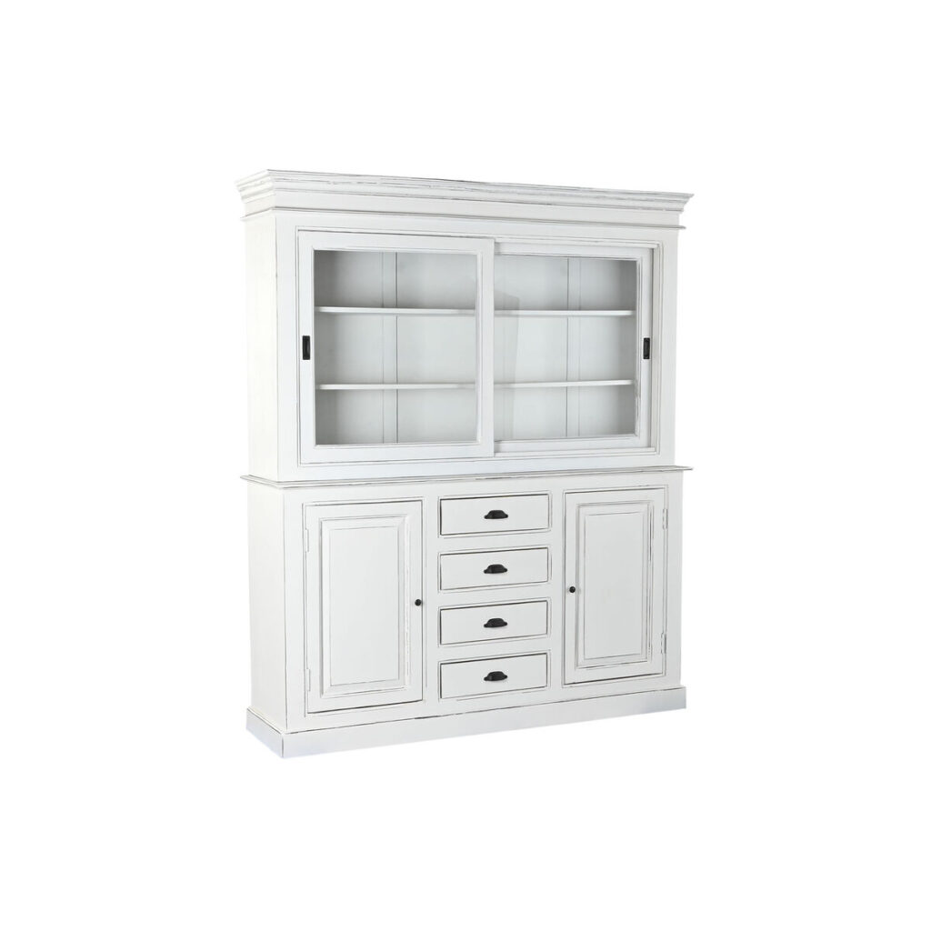 Display Standaard Home ESPRIT Wit Kristal Mangohout 170 x 45 x 200 cm