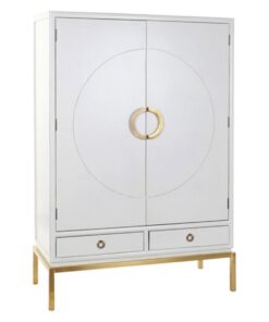 Kast DKD Home Decor Wit Gouden Metaal Populier 120 x 50 x 175 cm