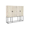 Kast Home ESPRIT Wit Zwart Metaal Mangohout 180 x 40 x 160 cm