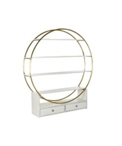 Planken DKD Home Decor 160 x 35 x 180 cm Gouden Metaal Wit Populier