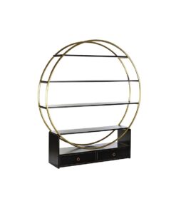 Planken DKD Home Decor Zwart Gouden Metaal Populier 160 x 35 x 180 cm