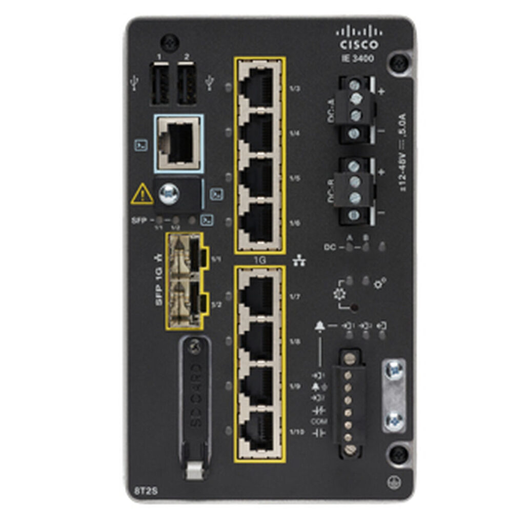Schakelaar CISCO IE-3400-8T2S-E