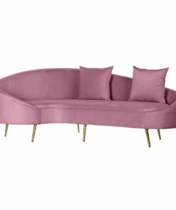 Sofa DKD Home Decor Roze Gouden Metaal Polyester (210 x 120 x 84 cm)