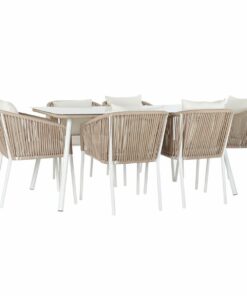 Tafel met stoelen DKD Home Decor Beige 78 cm 163 x 95 x 6 cm