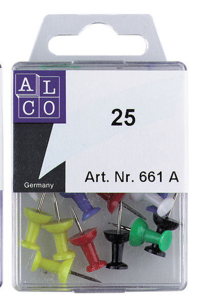Alco AL-661A Pushpins Doosje A 25 Stuks Assorti - Afbeelding 2
