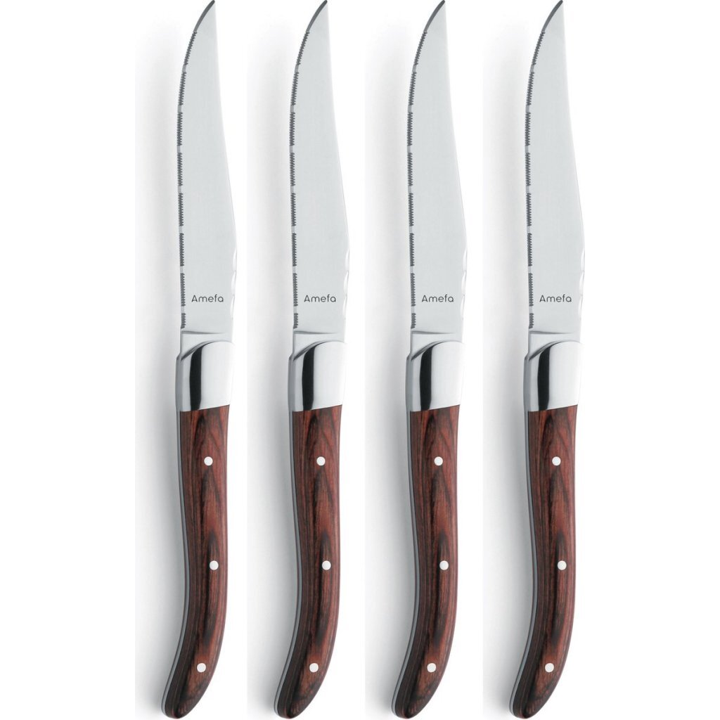Amefa Royal Steak Steakmessen 4 Stuks Maroon Brown - Afbeelding 2