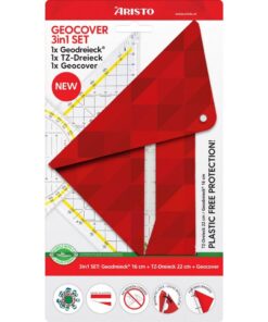 Aristo AR-18100B 3in1 Geocoverset Basic Geocover/Geodriehoek/Tekendriehoek Rood