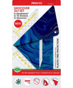 Aristo AR-18101B 3in1 Geocoverset Geocover/Geodriehoek/Tekendriehoek Deep Blue