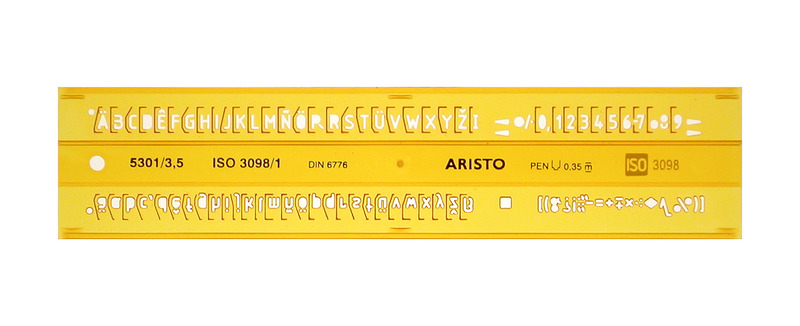 Aristo AR-5301/3 Lettersjabloon 3,5mm H-profiel Schriftvorm B Recht