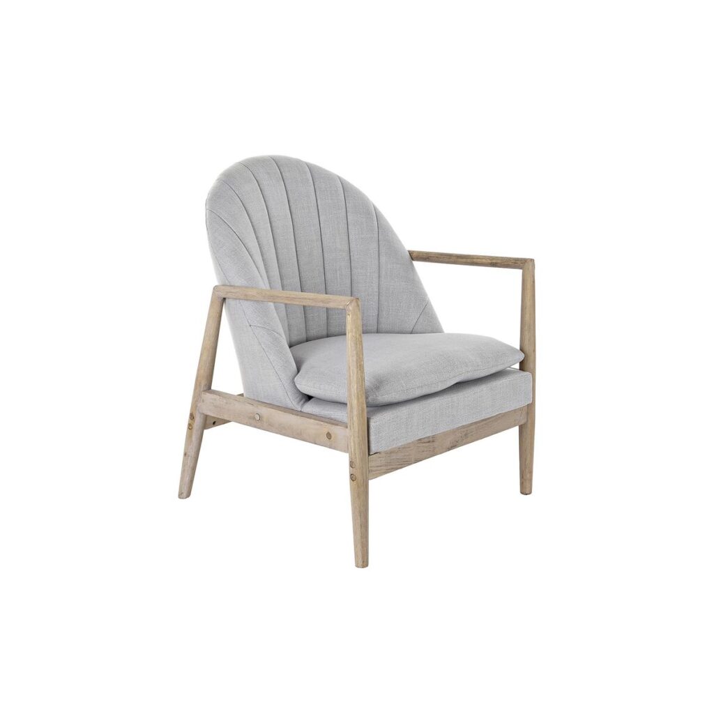 Armstoel DKD Home Decor Natuurlijk Lichtgrijs Spar 68 x 69 x 89 cm