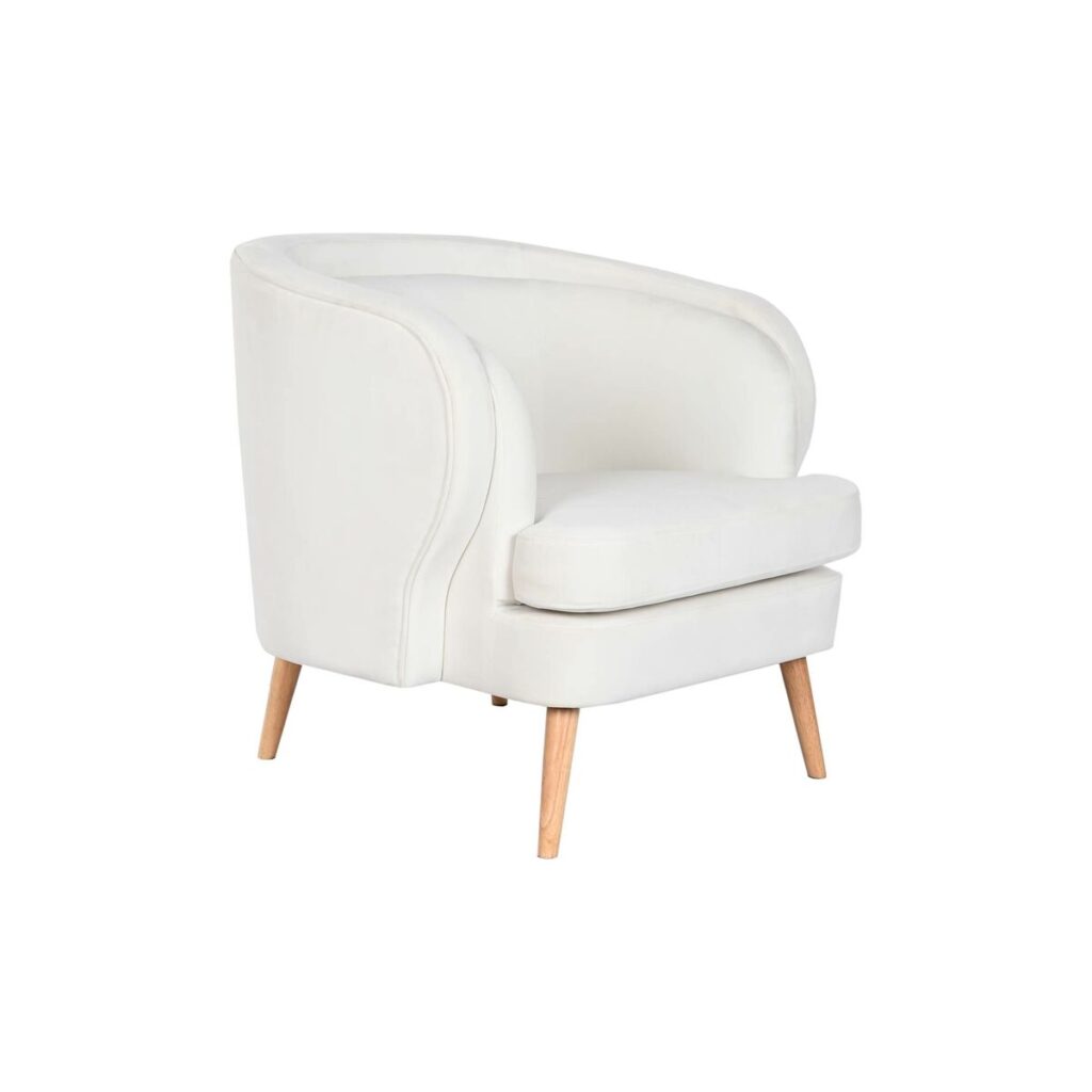 Armstoel DKD Home Decor Wit Natuurlijk Hout 91 x 80 x 78 cm