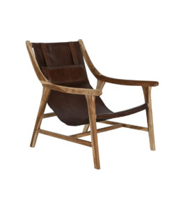 Armstoel Home ESPRIT Natuurlijk Donkerbruin Teakboom 68 x 86 x 86 cm
