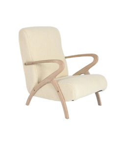 Armstoel Home ESPRIT Wit Natuurlijk 57 x 55 x 85 cm