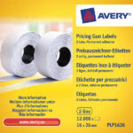 Avery AV-PLP1626 Prijstangetiketten Permanent 26x16mm Wit 10 Rol In Doos