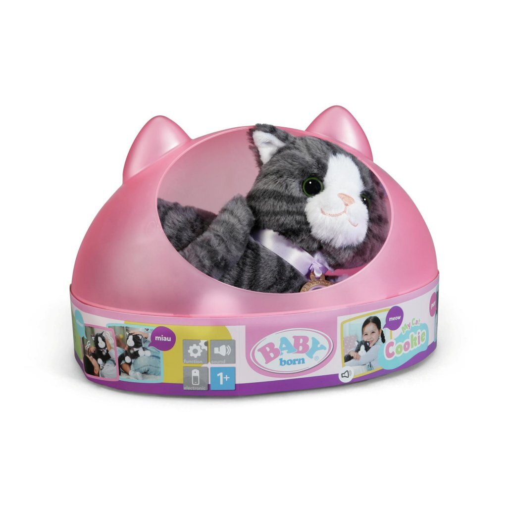 Baby Born My Cat Cookie Knuffel Kat met Mand + Geluid