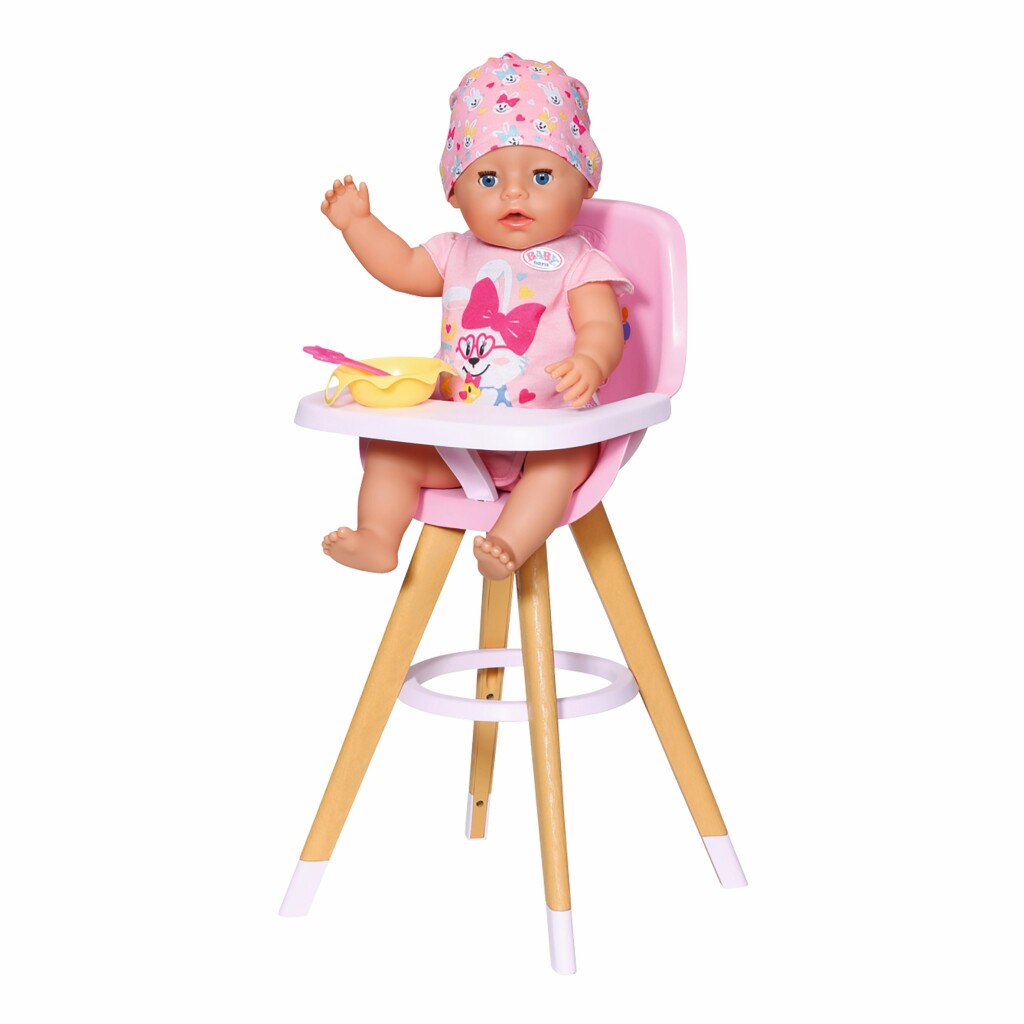 Baby Born Scandinavische Eetstoel Hout/Roze - Afbeelding 2