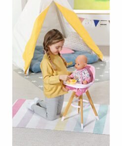 Baby Born Scandinavische Eetstoel Hout/Roze - Afbeelding 3